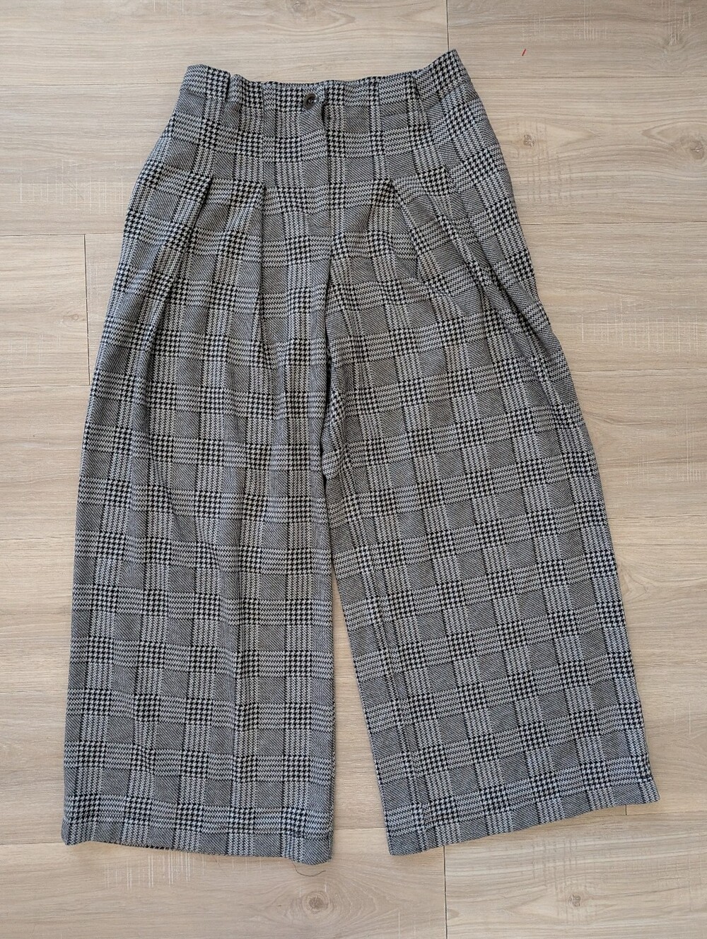 Anthropologie Maeve The Avery Pleated Plaid Wide Leg Trousers 4 Academia Preppy